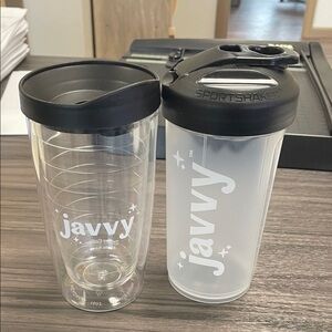 Clear and Black Shaker Bottle Set